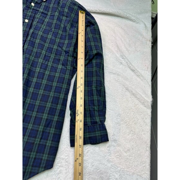 Polo Ralph Lauren Yarmouth 100% cotton Blue/Green Plaid 16 32/33 button up LS - Picture 7 of 12